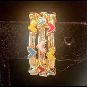 Kendra Scott Haven Heart Stackable 3 Rings Multicolor New